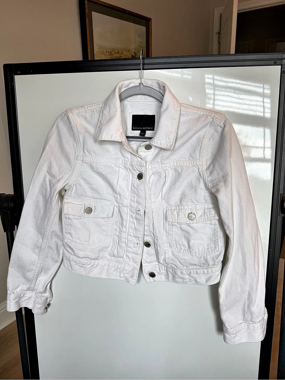 Banana Republic White Denim Jacket Size Small